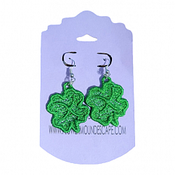 4 Leaf Clover Embroidered Earrings-