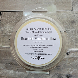 Roasted Marshmallow Wax Melts-wax melt, wax tart, vegan wax melt, soy wax melt, soy wax, coconut wax melt, coconut wax, fall fragrance, autumn fragrance, fall wax melt, autumn wax melt, Christmas scent, made in Louisiana, Louisiana wax melts, scented wax melts, triple scented, Scentsy, Bath and Body Works, summer scent, sweet scent, harvest festival, Thanksgiving scent, Halloween scent, Halloween fragrance, Marshmallow Fireside, Marshmallow Fireside candle