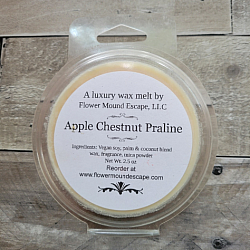 Apple Chestnut Praline Wax Melts-wax melt, wax tart, vegan wax melt, soy wax melt, soy wax, coconut wax melt, coconut wax, apple, chestnut, praline, pecan praline, fall fragrance, autumn fragrance, fall wax melt, autumn wax melt, Christmas scent, made in Louisiana, Louisiana wax melts, scented wax melts, triple scented, Scentsy, Bath and Body Works, Louisiana candle, New Orleans pralines