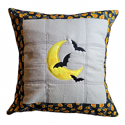 Embroidered Ghost or Bats Pillow Covers-Halloween decor, Halloween pillow, Pillow cover, 18 inch pillow cover, Bat pillow, bats on moon, machine embroidery, ghost pillow, ghost decor, embroidered pillow, embroidered Halloween pillow