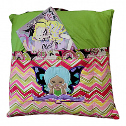 Pretty Retro Fairy Reading Pillow Cover with Carrying Handle