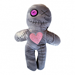 Gray Poppet Pin Cushion-voodoo doll, pin cushion