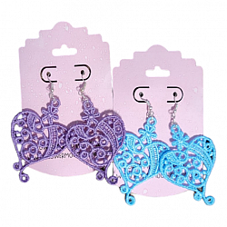 Medium Heart Embroidered Earrings- Free Standing Lace-