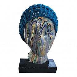 Starry Night Loom Knit Slouchy Hat- Dark Teal with Metallic Highlights-