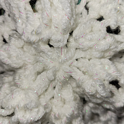 White Sparkly Loom Knit Slouchy Hat-